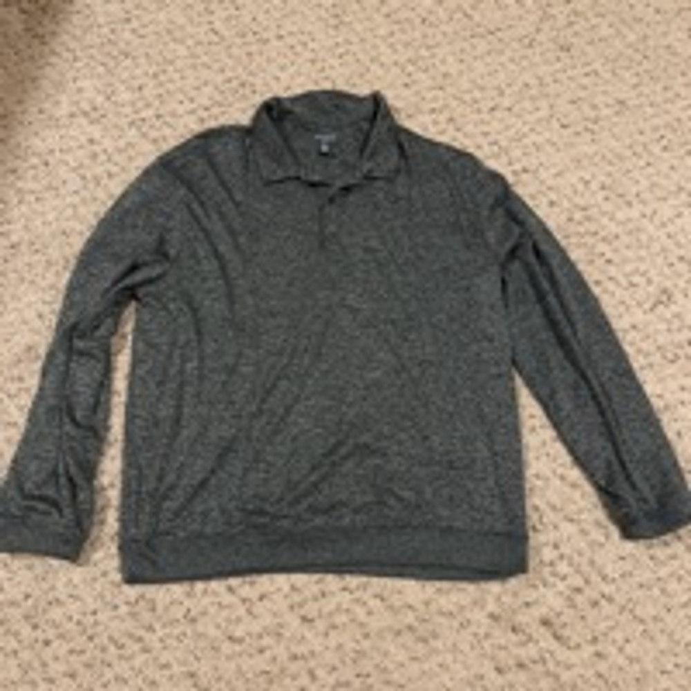Men's Van Heusen Polo Shirt XXL Gray Long Sleeveo